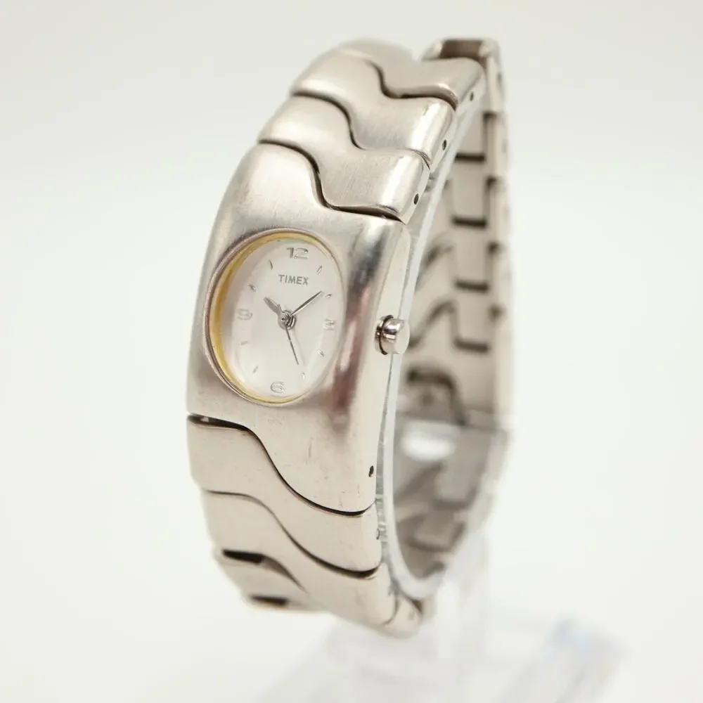 Timex Silver Tone Steel Designer Link 20mm Womens Watch 5.5